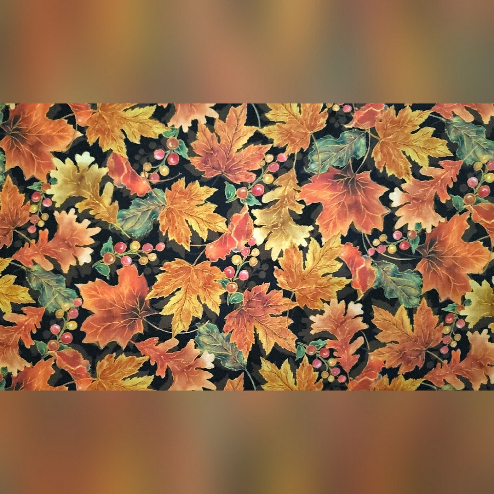 Harvest Elegance Leaves #1649-27671-J By QT Fabrics, Approx 76" x 44"